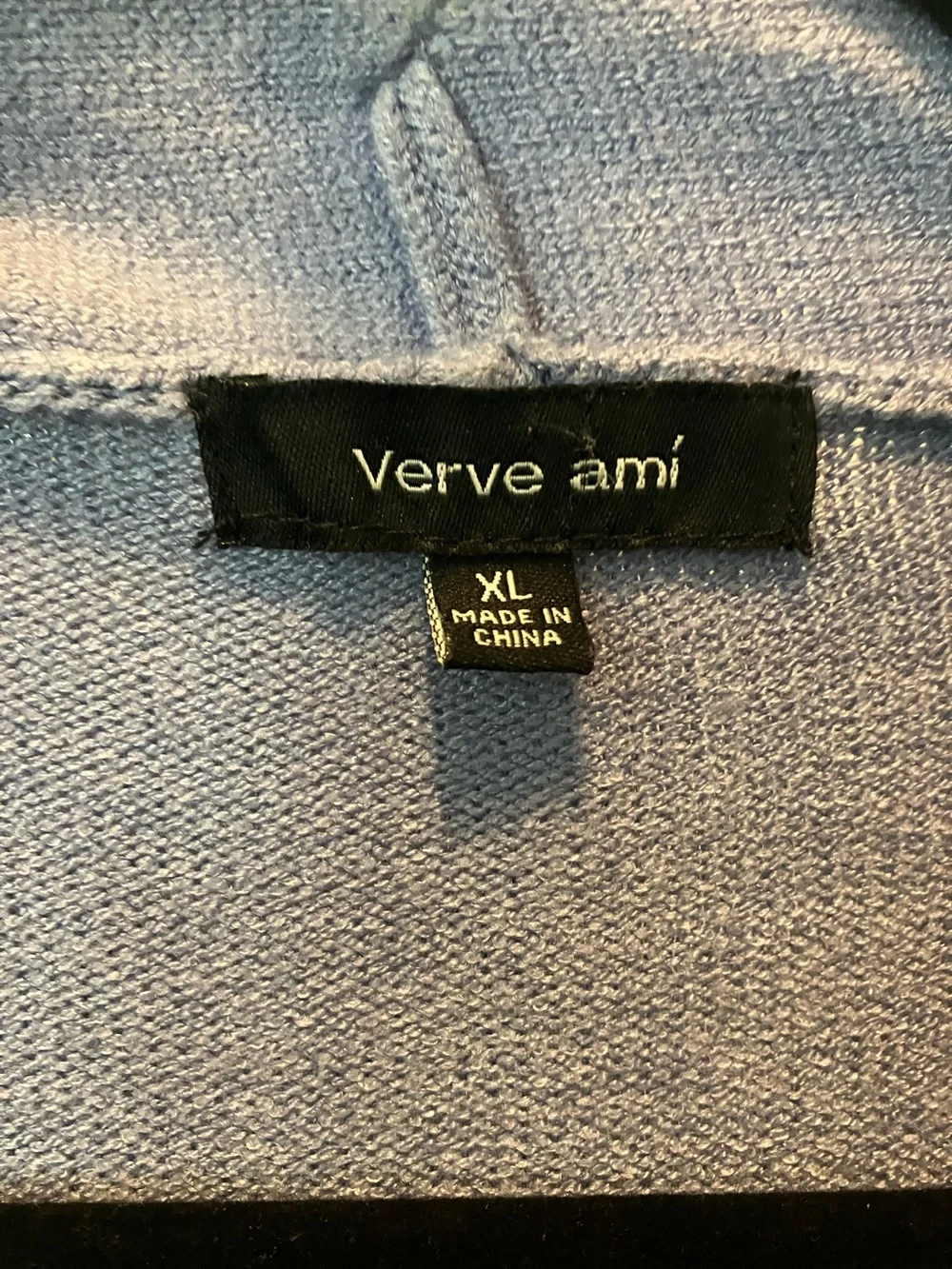 Verve Ami Lavender, Cream & Navy Striped Open Cardigan - Picture 2 of 4